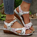 Damen Komfortable Wedge-Sandalen mit floralen Akzenten R&B