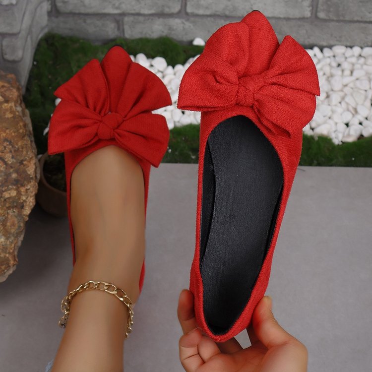 Damen Ballerinas mit dekorativem Schleifen-Design und spitzem Zehenbereich R&B