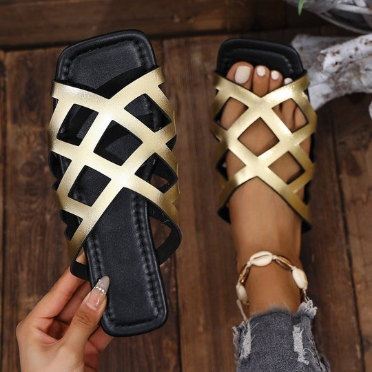 Damen Riemchen-Sandalen mit elegantem Flecht-Design R&B