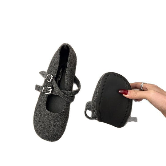 Damen Komfortable Ballerinas mit modischem Riemchenverschluss R&B