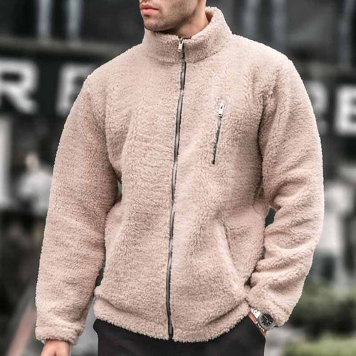 Herren kuschelige Fleecejacke mit praktischem Reißverschluss R&B