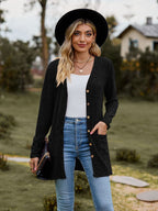 Damen Langstrickjacke mit strukturiertem Obermaterial und praktischen Taschen R&B