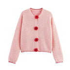 Damen Strickjacke mit Blumenapplikationen R&B