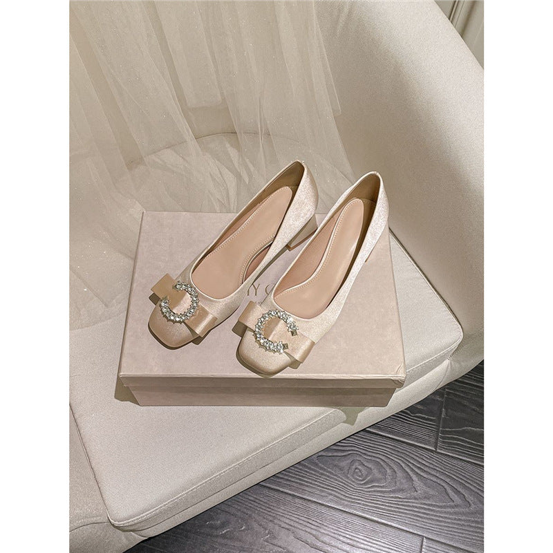 Damen elegante Pumps mit funkelnder Schleifenakzent R&B