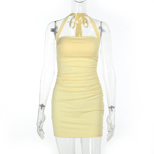 Damen figurbetontes Minikleid mit asymmetrischem Design und Rüschendetails R&B
