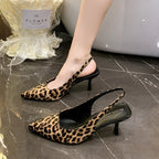 Damen Slingback-Pumps mit spitz zulaufendem Design und eleganter Hochglanz-Oberfläche R&B