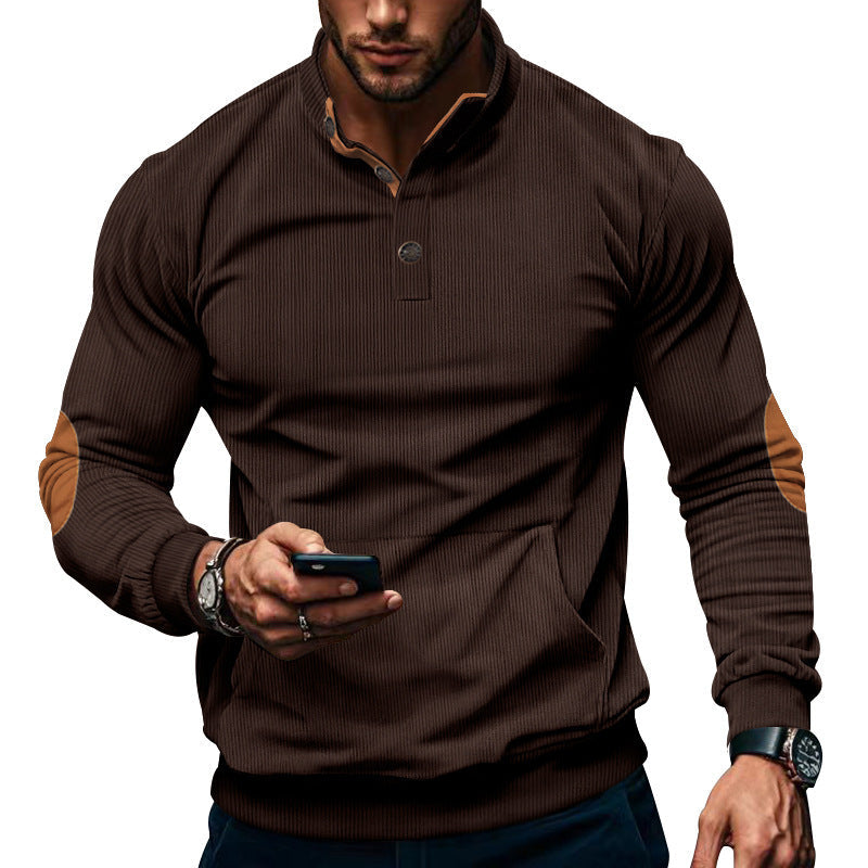 Herren stilvolles Langarm Kapuzenshirt mit modernem Strukturdesign und eleganten Akzenten R&B