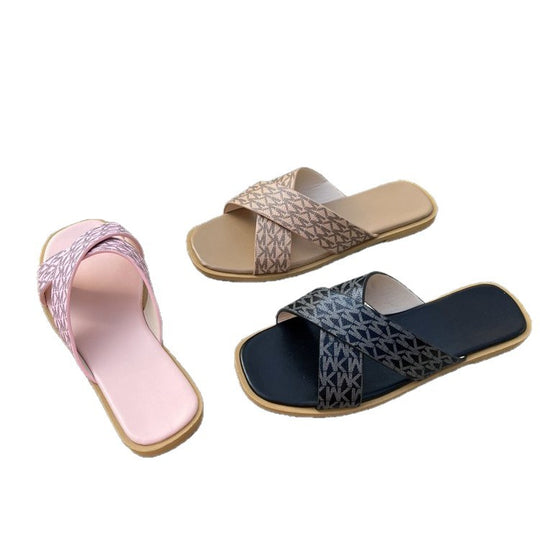 Damen lässige Riemchen-Sandalen mit modischem Dekor R&B