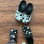 Damen bequeme Pantoletten mit trendigem Punktedesign R&B