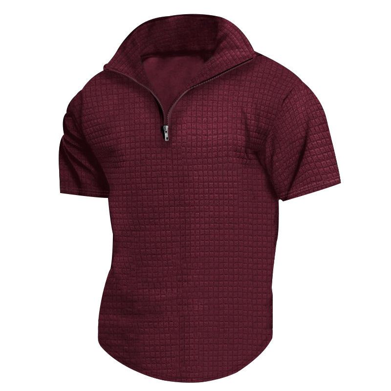 Herren konvertible Kurzarmjacke mit Reißverschluss und strukturiertem Design R&B