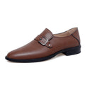Herren eleganter Leder Slipper mit dekorativem Riemen R&B