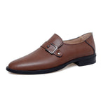 Herren eleganter Leder Slipper mit dekorativem Riemen R&B