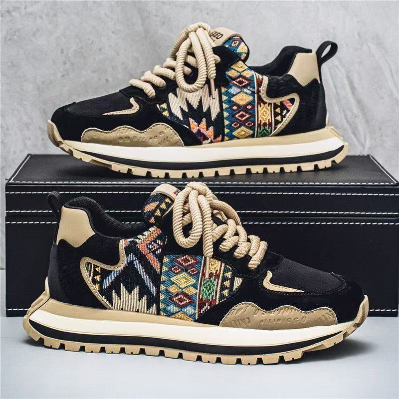 Damen Lifestyle Sneakers mit modernem Ethno-Muster und rutschfester Sohle