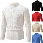 Herren eleganter Rollkragenpullover mit tiefem Zopfmuster und moderner Passform R&B