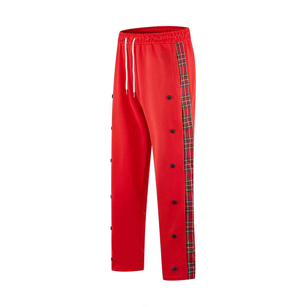 Herren Sportliche Jogginghose mit Druckknopf-Design und elastischem Bund R&B