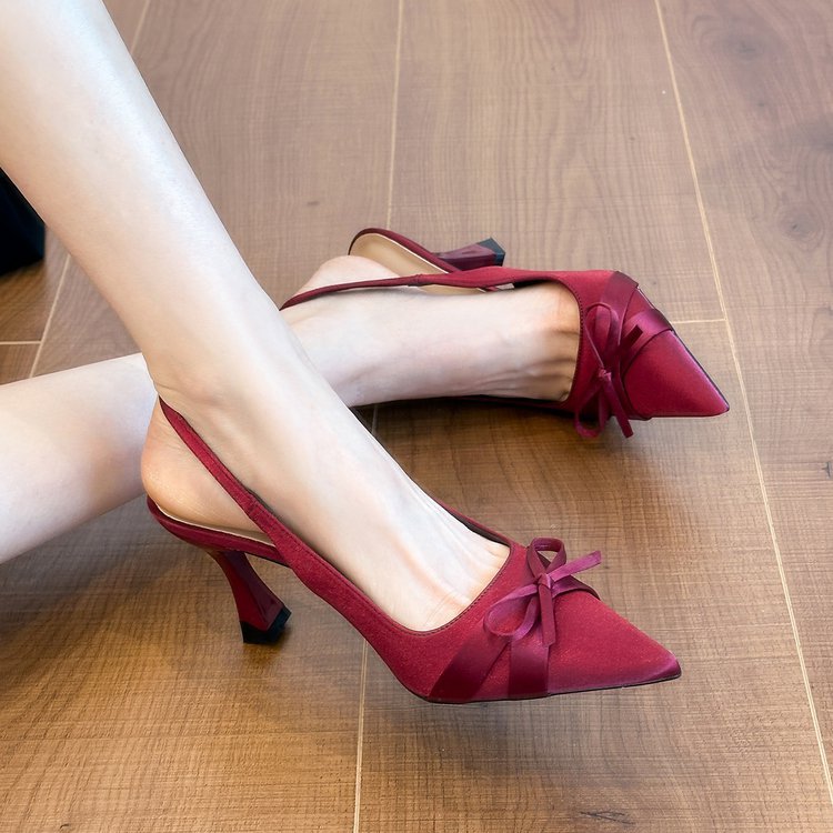 Damen Slingback Pumps mit zartem Schleifenakzent und elegantem Blockabsatz R&B