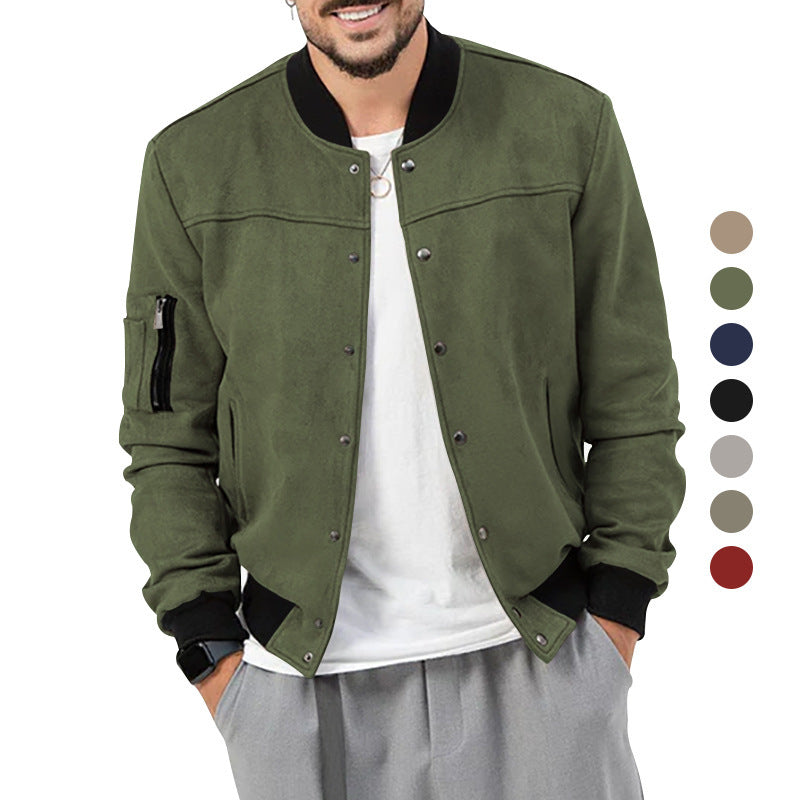 Herren modische Bomberjacke mit praktischen Reißverschlusstaschen und elastischen Bündchen R&B