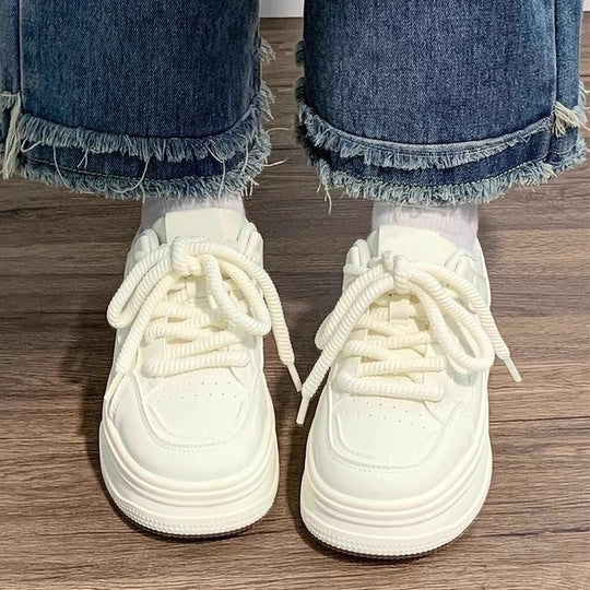 Damen Komfortable Sneaker mit dicker Gummisohle und atmungsaktivem Obermaterial R&B