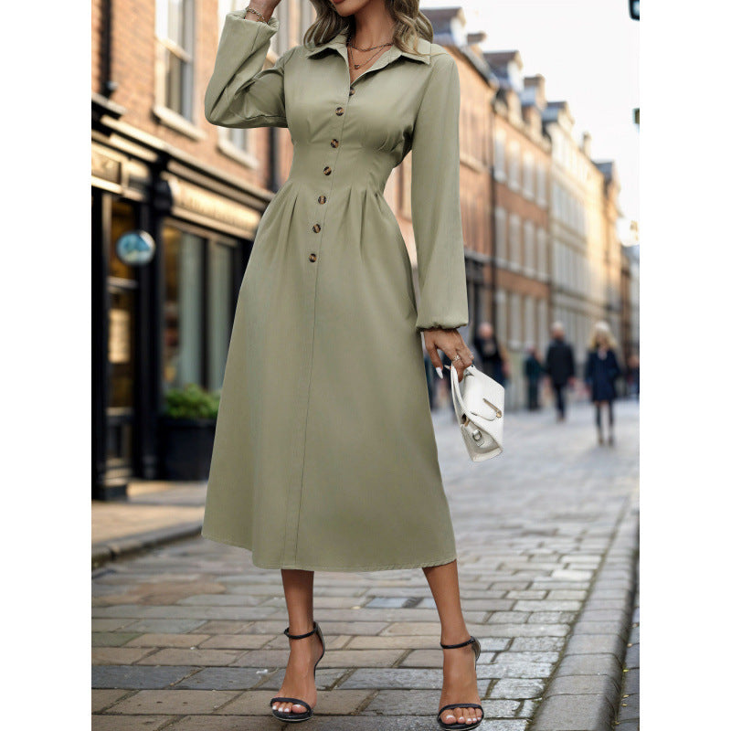 Damen Hemdkleid im eleganten A-Linien Schnitt mit Knopfdetails R&B