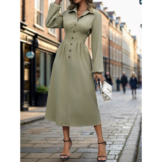 Damen Hemdkleid im eleganten A-Linien Schnitt mit Knopfdetails R&B