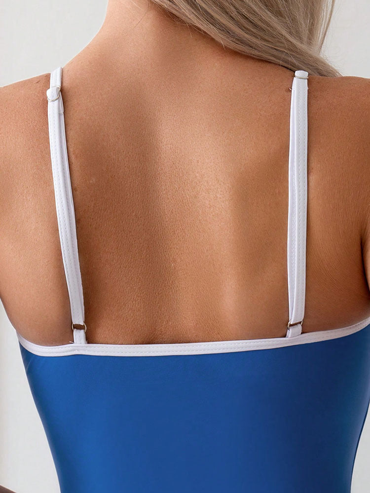 Damen Sportlicher Badeanzug mit hohem Beinausschnitt