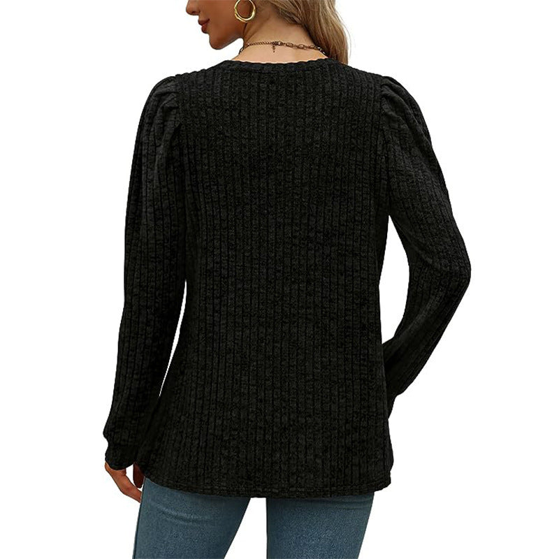 Damen stilvolles Pullover mit gerafften Ärmeln R&B