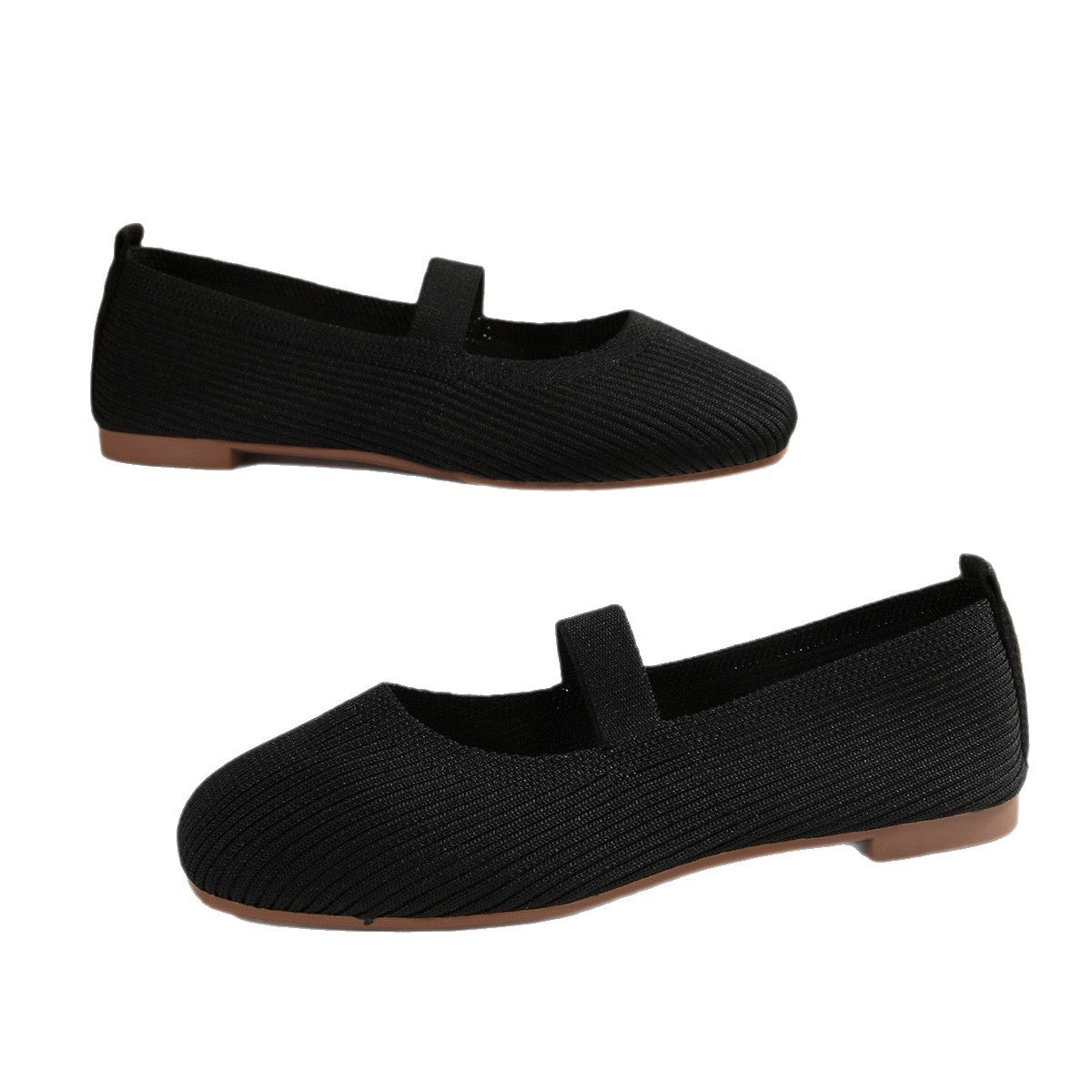 Damen Ballerinas mit elastischem Riemchen und strukturiertem Obermaterial R&B