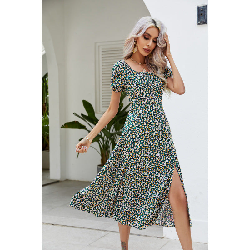 Damen Maxikleid mit verspieltem floralem Design und seitlichem Schlitz R&B