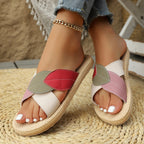 Damen Komfortable Zehentrenner-Sandaletten mit floralem Riemendesign R&B