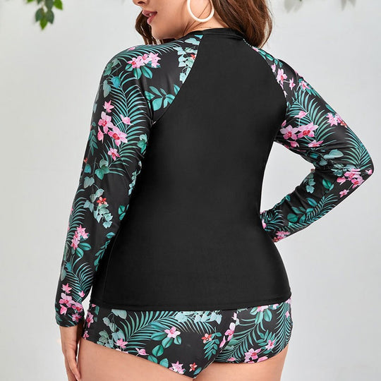 Damen UV-Schutz Schwimmanzug mit floralem Langarmoberteil R&B