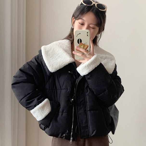 Damen Kuschelige Daunenjacke mit abnehmbarem Teddykragen R&B