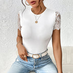 Damen Body mit eleganten Spitzenärmeln R&B