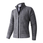 Herren stylische Strickjacke mit hohem Kragen und praktischen Taschen R&B