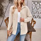Damen Strickjacke mit strukturiertem Material und bequemen Taschen R&B