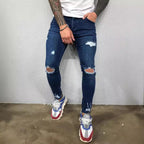 Herren Slim Fit Jeans mit modischen Rissen R&B