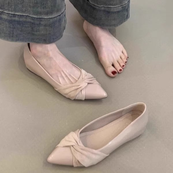 Damen elegante spitze Ballerinas mit modischer Schleifenapplikation R&B
