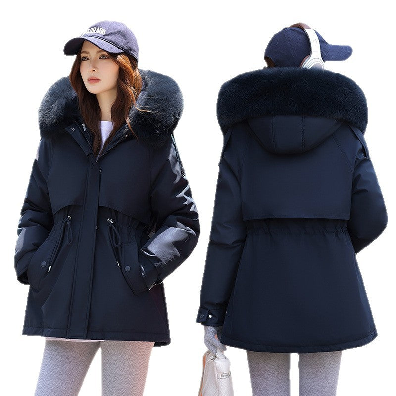 Damen Winterjacke mit abnehmbarem Kunstfellkragen R&B