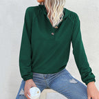 Damen Sportpullover mit Kapuze und Knopfleiste R&B