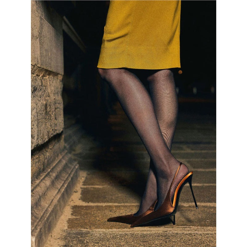Damen elegante spitze Slingbacks mit transparentem Design R&B
