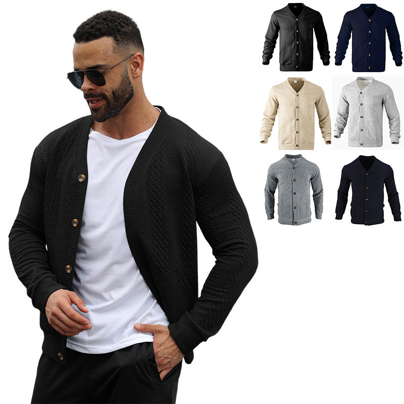 Herren Strickjacke mit hochwertigem Strukturmuster und modernen Knöpfen R&B
