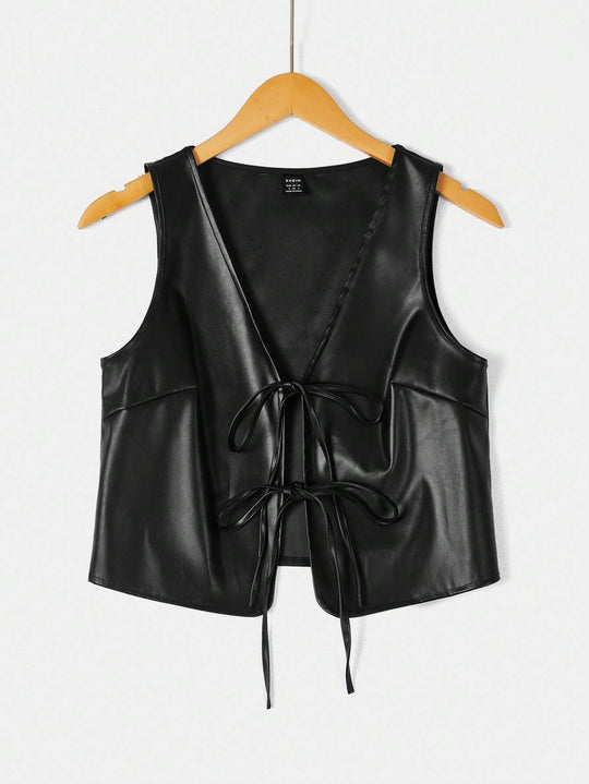 Damen elegantes Cropped-Top mit zeitgemäßer Schnürung R&B