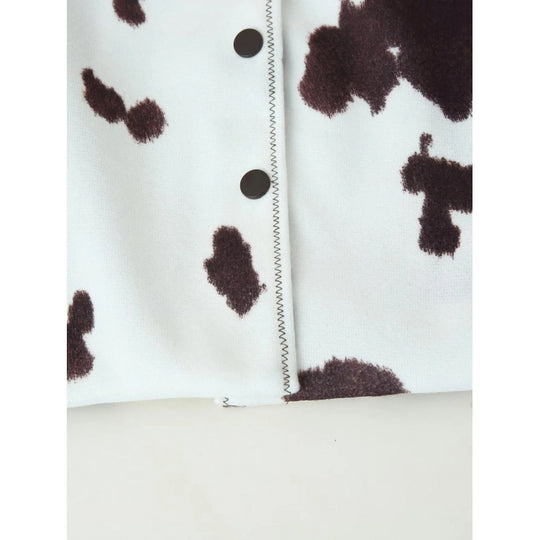 Damen Kunstlederjacke mit modernem Kuhfleckenmuster R&B