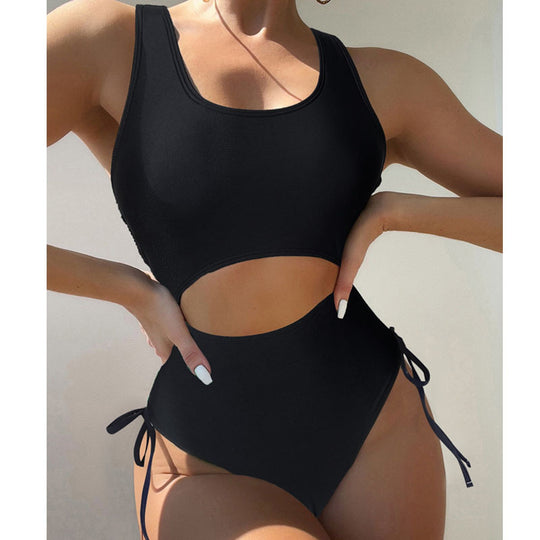 Damen Einteiler Badeanzug mit seitlichen Cut-Out-Details R&B