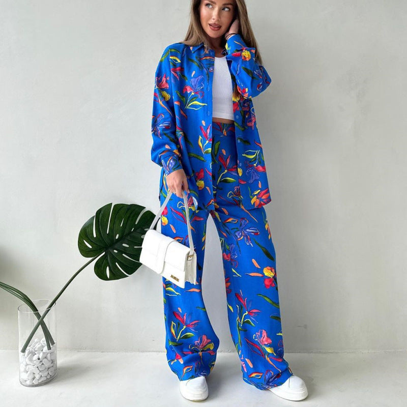 Damen Lässiges Zweiteiler-Set mit floralem Design und weitem Schnitt R&B