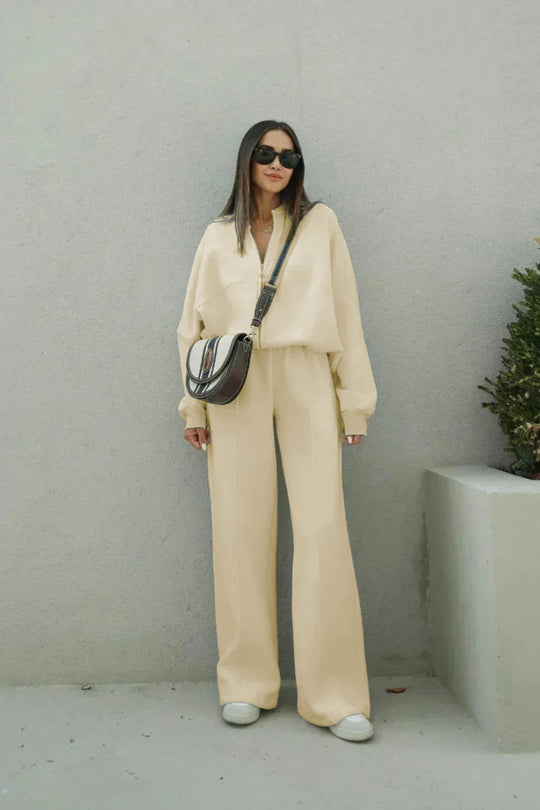Damen Komfortabler und stilvoller Hosenanzug mit oversized Oberteil R&B
