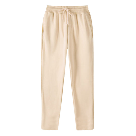Herren nan geradlinige Sweatpants aus melierter Baumwollmischung mit elastischem Bund Kordelzug und Seitentaschen R&B