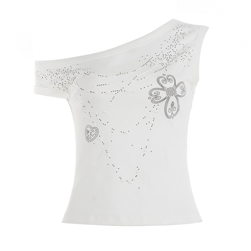 Damen Oberteil mit schulterfreiem Design und funkelnden Details R&B