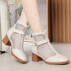 Damen Stiefeletten mit Netzdesign und komfortablem Blockabsatz R&B