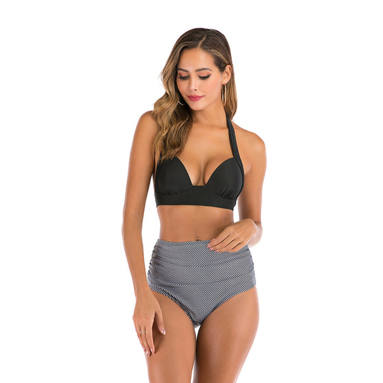 Damen Hoch taillierter Bikini mit floralem Design R&B
