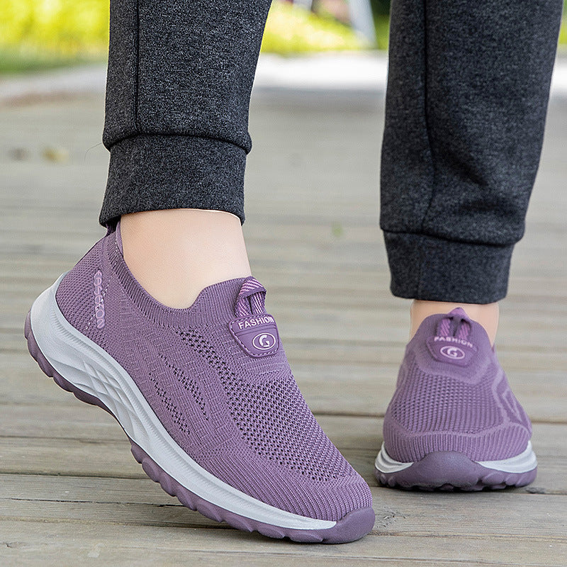 Damen Sportliche Slip-On Sneakers mit atmungsaktiver Mesh-Oberfläche R&B